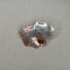 Vintage abalone elephant pin brooch